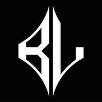 bl logotyp monogram med diamant form design mall vektor