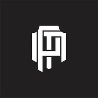 pm logotyp monogram design mall vektor