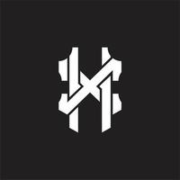hx logotyp monogram design mall vektor
