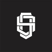 ss logotyp monogram design mall vektor