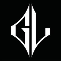 gl-Logo-Monogramm mit Rautenform-Designvorlage vektor