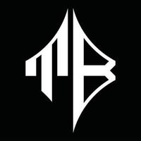 tb-Logo-Monogramm mit Designvorlage in Diamantform vektor