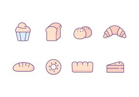 Bäckereiprodukte Icons vektor