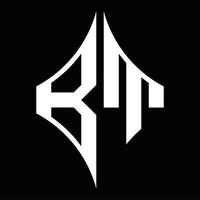 bt-Logo-Monogramm mit Rautenform-Designvorlage vektor