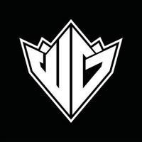 wg logotyp monogram design mall vektor