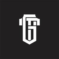 gt logotyp monogram design mall vektor