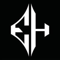 eh-Logo-Monogramm mit Rautenform-Designvorlage vektor