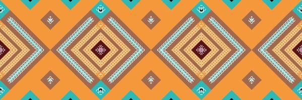 etnisk aztec ikat sömlös mönster textil- ikat ram sömlös mönster digital vektor design för skriva ut saree kurti borneo tyg aztec borsta symboler färgrutor bomull