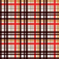 Tartan-Muster-Stoff-Vektordesign besteht aus abwechselnden Bändern aus farbigen, vorgefärbten Fäden, die sowohl als Kette als auch als Schuss im rechten Winkel zueinander gewebt sind. vektor