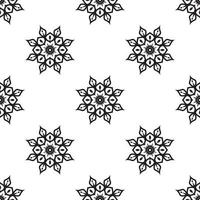 Mandala-Wandkunst Schwarz-Weiß-nahtloses Muster. hand gezeichnete ethnische textur. vektorillustration in monochromen tönen. vektor