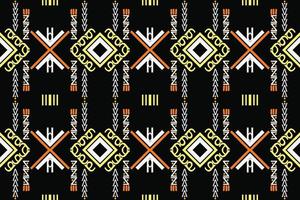 ethnisches aztekisches ikat nahtloses muster textil ikat damast nahtloses muster digitales vektordesign für druck saree kurti borneo stoff aztekische bürstensymbole muster baumwolle vektor