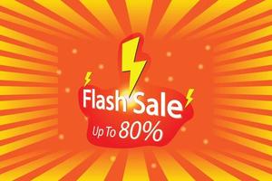 Flash-Sale-Banner bis zu 80 Prozent Werbung für Shopping Lichtperspektive vektor