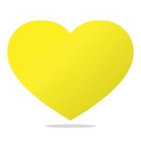 platt hjärta gul Färg vektor