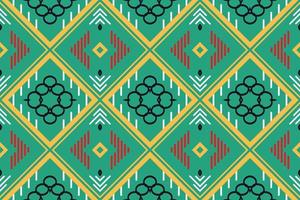 ethnischer Mustervektor. nahtlose Ikat-Stickerei, nahtlose Ikat-Volksstickerei, nahtlose Ikat-Volksstickerei, traditionelles Musterdesign Es ist ein Muster, das durch die Kombination geometrischer Formen entsteht. vektor