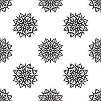 Mandala-Wandkunst Schwarz-Weiß-nahtloses Muster. handgezeichneter hintergrund. islamische, arabische, indische und osmanische Motive. perfekt zum Bedrucken von Stoff oder Papier. vektor