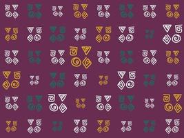 Freihandskizze Navajo-Stoff nahtloses Musterdesign usbekisches Ikat-traditionelles Seidenprodukt in Usbekistan und Zentralasien, vektor