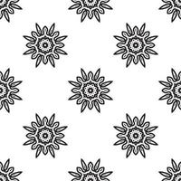 kreative mandalakunst schwarz-weißes nahtloses muster. handgezeichneter Hintergrund. islamische, arabische, indische und osmanische Motive. perfekt zum Bedrucken von Stoff oder Papier. vektor