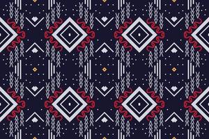 ethnischer Mustervektor. nahtlose Ikat-Stickerei, nahtlose Ikat-Volksstickerei, nahtlose Ikat-Volksstickerei, traditioneller Musterhintergrund Es ist ein Muster, das durch die Kombination geometrischer Formen entsteht. vektor