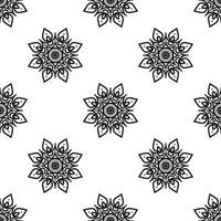 Mandala Blume schwarz-weiß Musterdesign. kann für Tapeten, Musterfüllungen, Malbücher und Seiten für Kinder und Erwachsene verwendet werden. vektor
