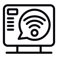 WLAN-Smart-Icon-Umrissvektor. Heimfernseher vektor