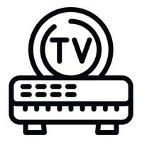 moderner TV-Box-Symbol-Umrissvektor. ferngesteuertes Video zu Hause vektor