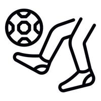 Ball-Kick-Symbol Umrissvektor. Fußball spielen vektor