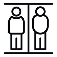 offentlig toalett tecken ikon översikt vektor. kön rum vektor
