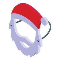 Isometrischer Vektor des Weihnachtsmann-Maskensymbols. Weihnachtsfeier