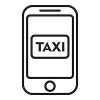 Smartphone-Taxi-Service-Symbol Umrissvektor. Flughafentransfer vektor