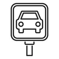 Taxi Auto Straßenschild Symbol Umriss Vektor. Flughafenflug vektor