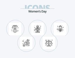 Womens Day Line Icon Pack 5 Icon Design. Tag. Frau. Frau. unterzeichnen. Venus vektor