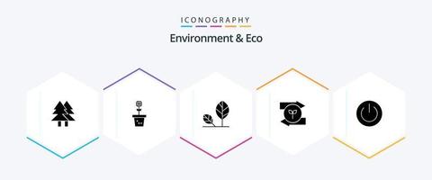 Umwelt- und Öko-Symbolpaket mit 25 Glyphen, einschließlich Recht. Pfeil. Natur. Natur. Umgebung vektor