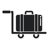 Gepäckwagen-Symbol einfacher Vektor. Flughafentransfer vektor