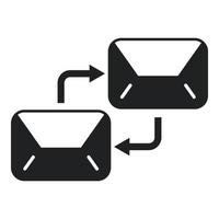 Symbol für E-Mail-Austausch einfacher Vektor. Soziales Handy vektor
