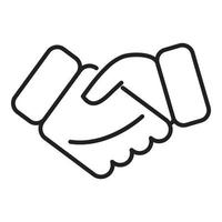 Teamwork-Handshake-Symbol Umrissvektor. Geschäftsgemeinschaft vektor