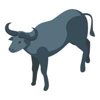 svart buffel ikon isometrisk vektor. amerikan bison vektor