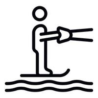 Freizeit-Wasserski-Symbol Umrissvektor. Spaß am Meer vektor