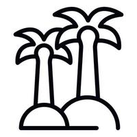 Insel Palme Symbol Umrissvektor. Skifahren im Sommer vektor