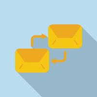 Flacher Vektor des E-Mail-Austauschsymbols. Soziales Handy