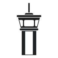 Flughafen-Tower-Symbol einfacher Vektor. Flugzeug Flug vektor