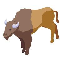 Dakota-Büffel-Symbol isometrischer Vektor. Amerikanischer Bison vektor