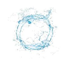 Rundes Wasserspritzen, Kreisstrudel, saubere 3D-Welle vektor