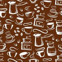 ångande kaffe koppar brun sömlös mönster vektor