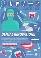 Dentalinnovationen, Arzt- und Zahnmedizinwerkzeuge vektor