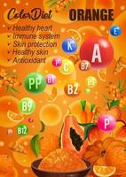 orange diet cancer förebyggande mat näring vektor