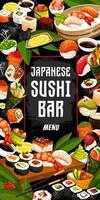 japanische sushi-bar und küche, vektor