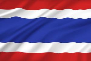 thailand-flagge gewelltes realistisches 3d-bangkok-symbol vektor