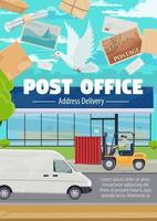 posta kontor och korrespondens post leverans vektor