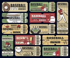 baseboll sport kopp turnering biljetter vektor