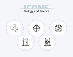 Biologie Linie Icon Pack 5 Icon Design. Chemie. genetisch. Krankenhaus. DNA. Kette vektor